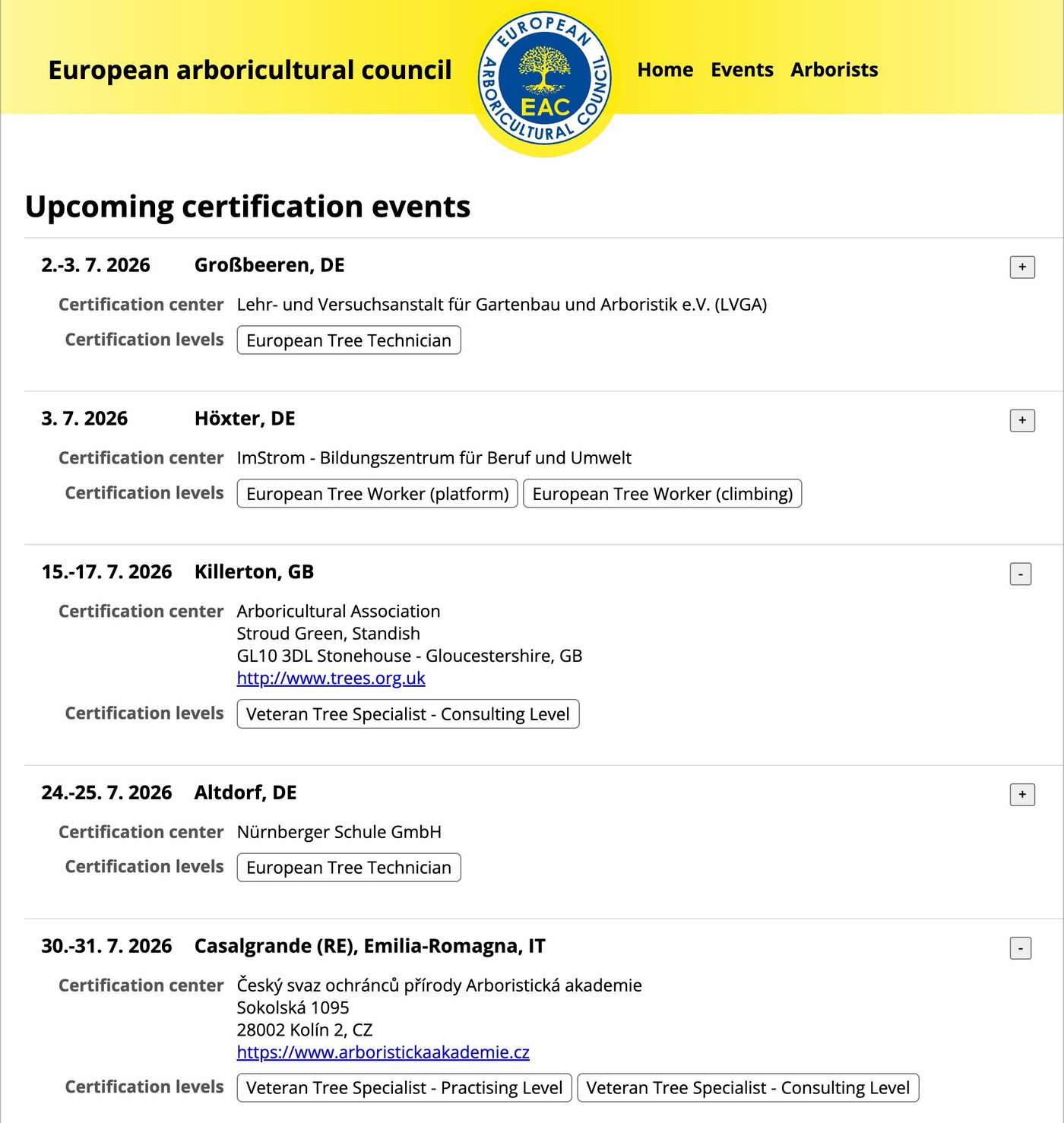 EAC certification events preview